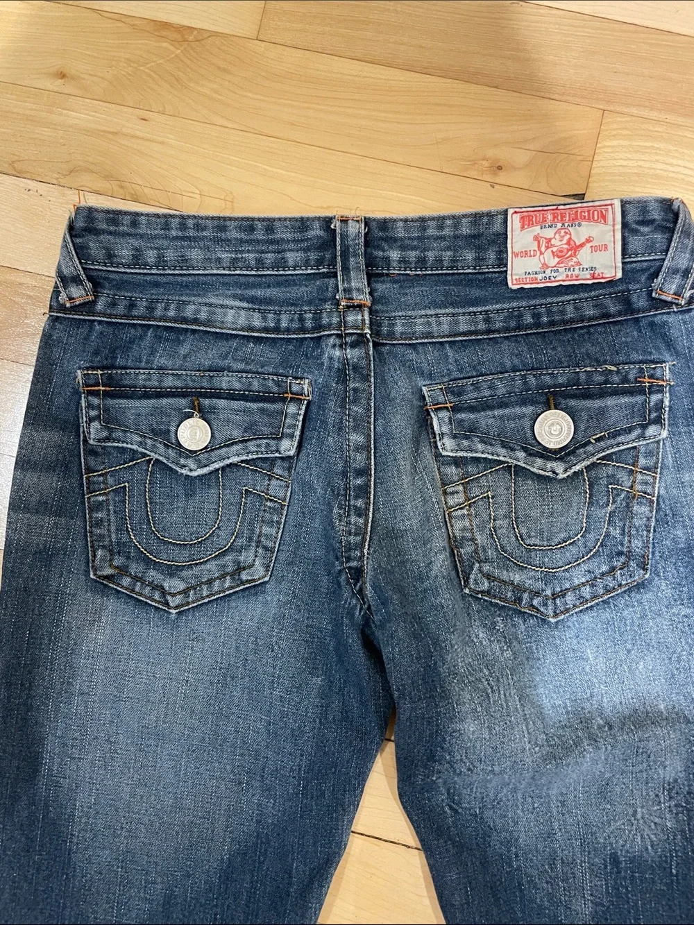 True Religion Joey Dark Blue Flared Jeans Size 27 - Picture 4 of 7